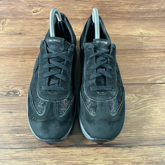 Mephisto Yael Runoff Black Leather Sneakers Women’s Size 8.5 Shoes - Picture 6 of 11